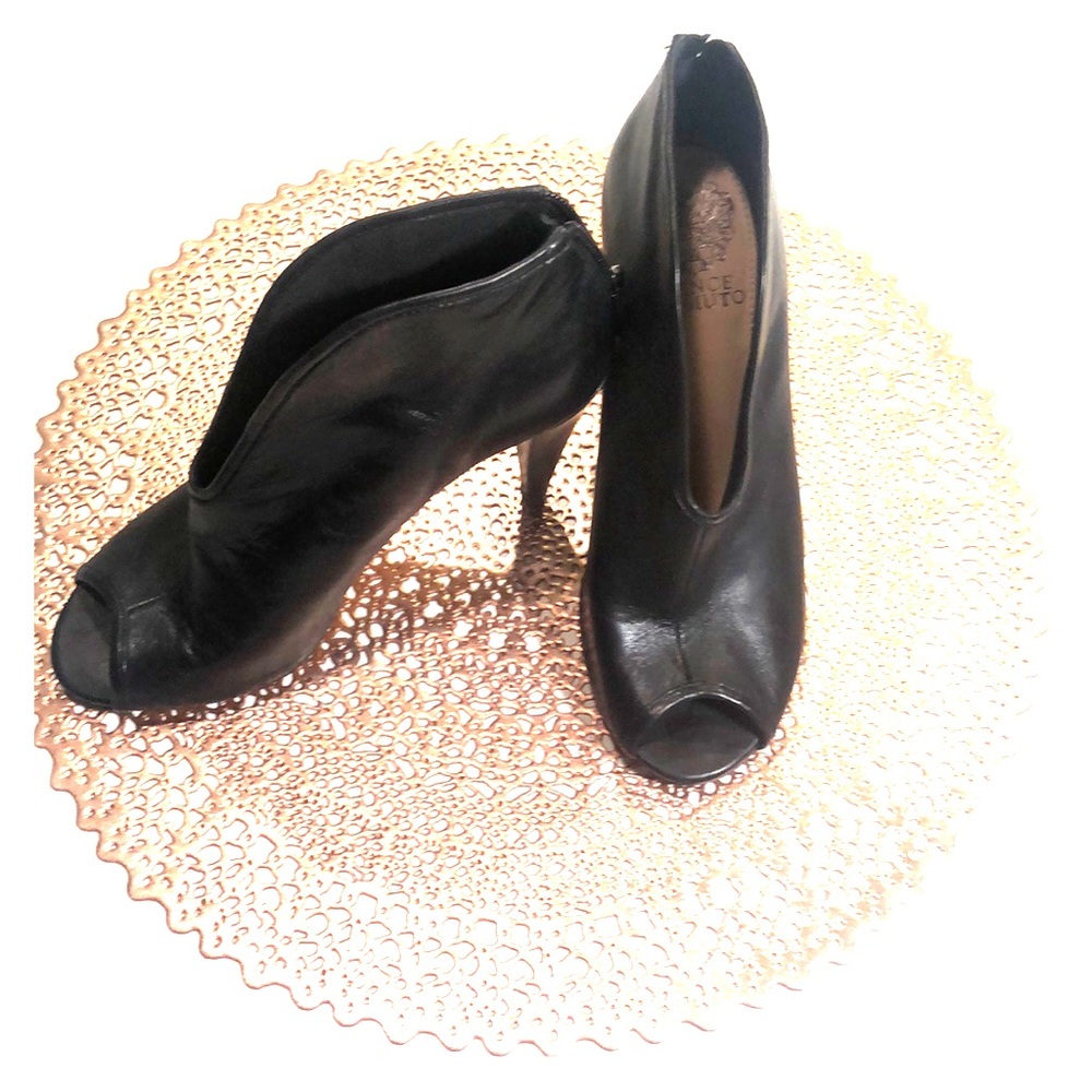Amber Black V-Cut Peep-toe Shooties - Vince Camuto